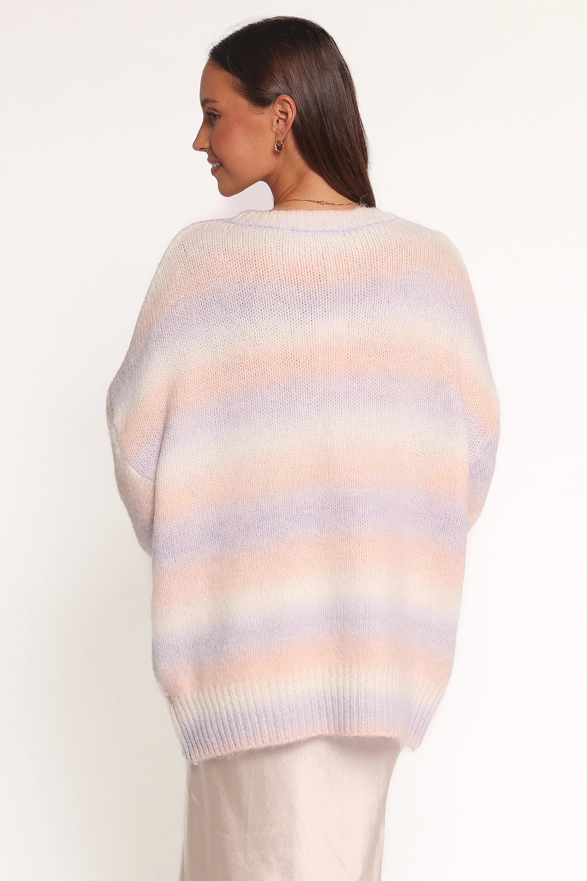 Joy Knit Sweater Lavender Stripe