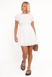 Emari Puff Sleeve Mini Dress White
