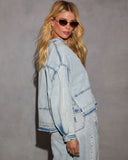 Lisbon Relaxed Plunging Neckline Denim Top