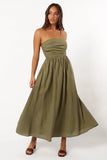 Kayt Strapless Dress Olive Green