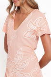 Tamika Mini Dress Peach Floral