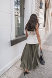 Polina Pleated Maxi Skirt Olive