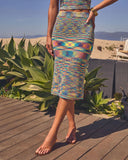 Vaycay Bound Abstract Midi Skirt