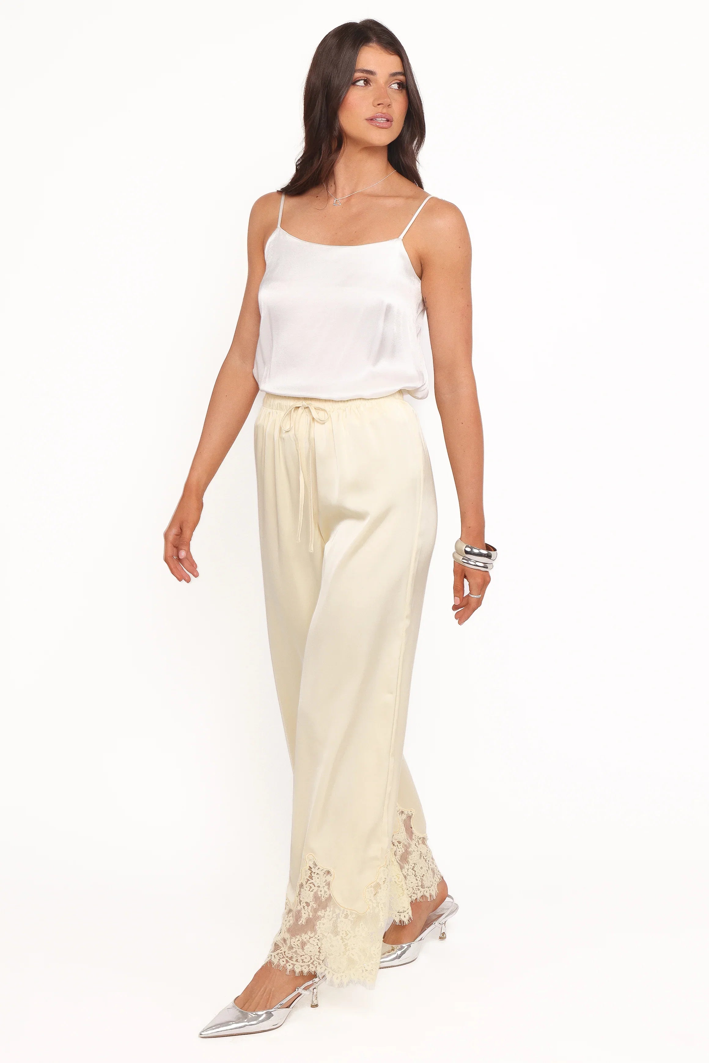 Viola Drawstring Wide Leg Pant Yellow