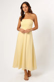 Kenna Strapless Maxi Dress Butter Yellow