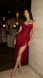 Rosyne Lace Drape Maxi Dress Burgundy Red