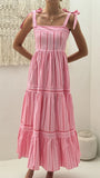 Caju Maxi Dress Pink Stripe