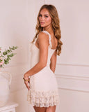Sweet Story Ruffle Lace Mini Dress