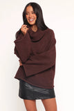 Bindy Cowlneck Knit Sweater Brown