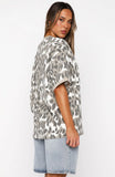 Lets Just Leave Oversized Jersey Washed Leopard Print