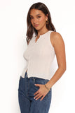 Fairfax Knit Top White