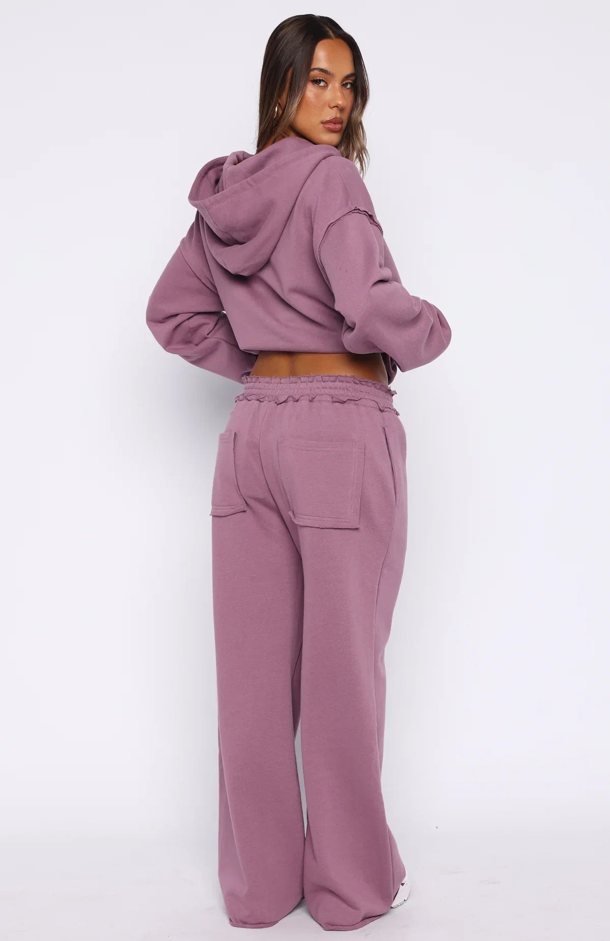 On My Own Terms Wide Leg Sweatpants Dusty Plum