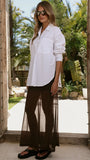 Onella Semi Sheer Maxi Skirt Chocolate