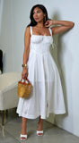 Noura Bustier Lace Up Midi Dress Off White
