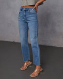 Mikal Super Stretch Frayed High Rise Cropped Jeans