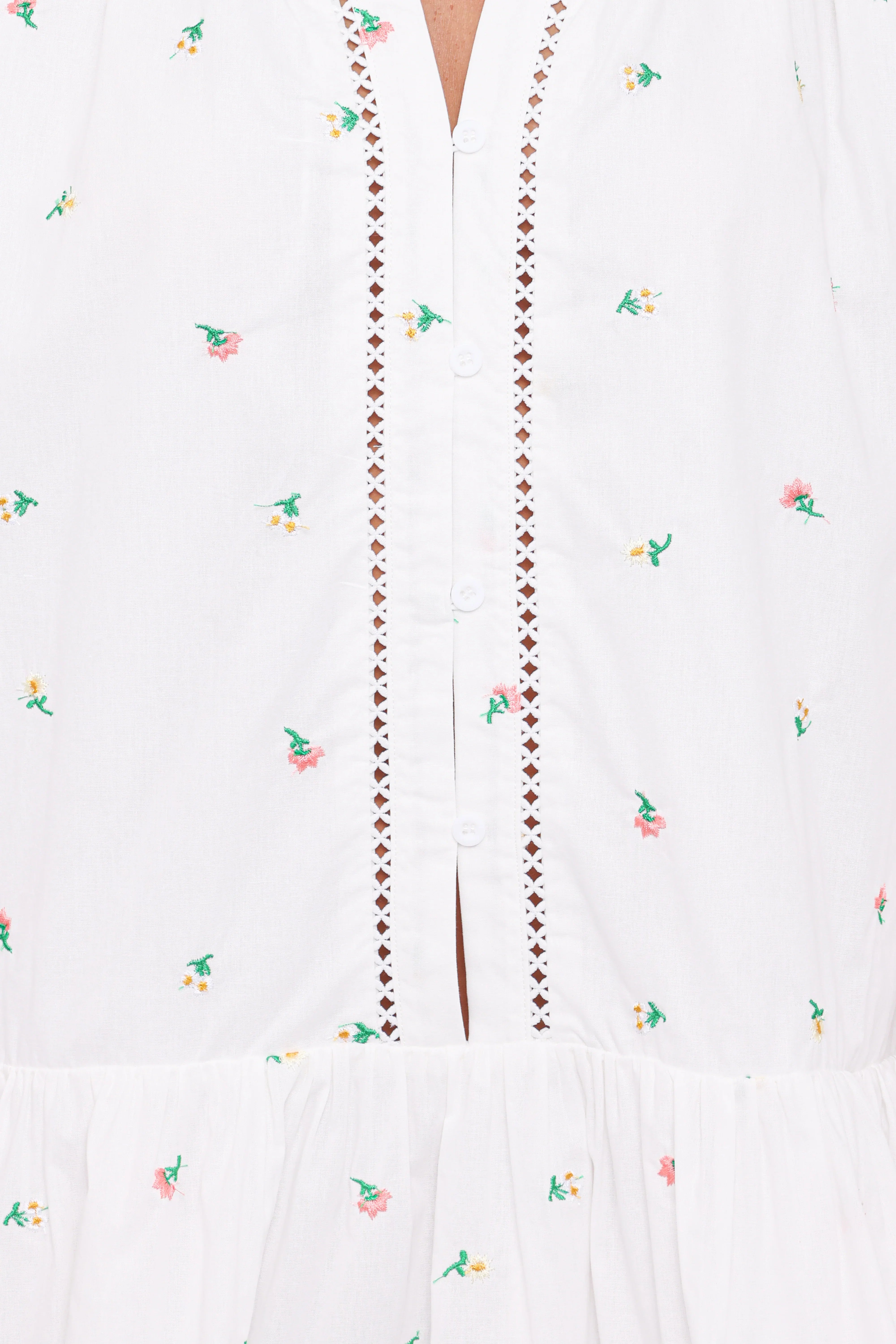 Hart Long Sleeve Mini Dress White Floral