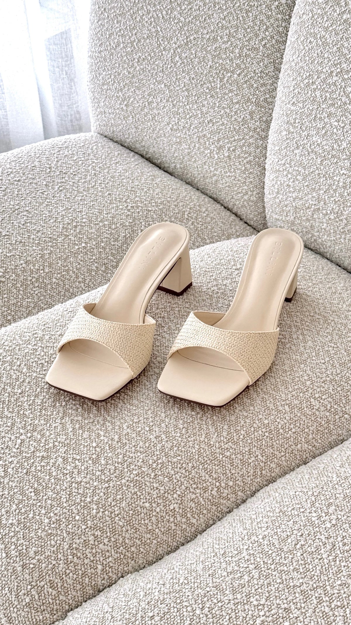 Freda Heel Cream Raffia