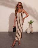 Tidal Ease Striped Knit Cover Up Midi Dress