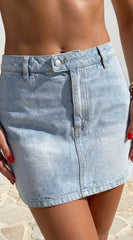 Maren Denim Skort Light Blue Wash