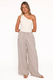 Elowen Wide Leg Pants Brown Stripe