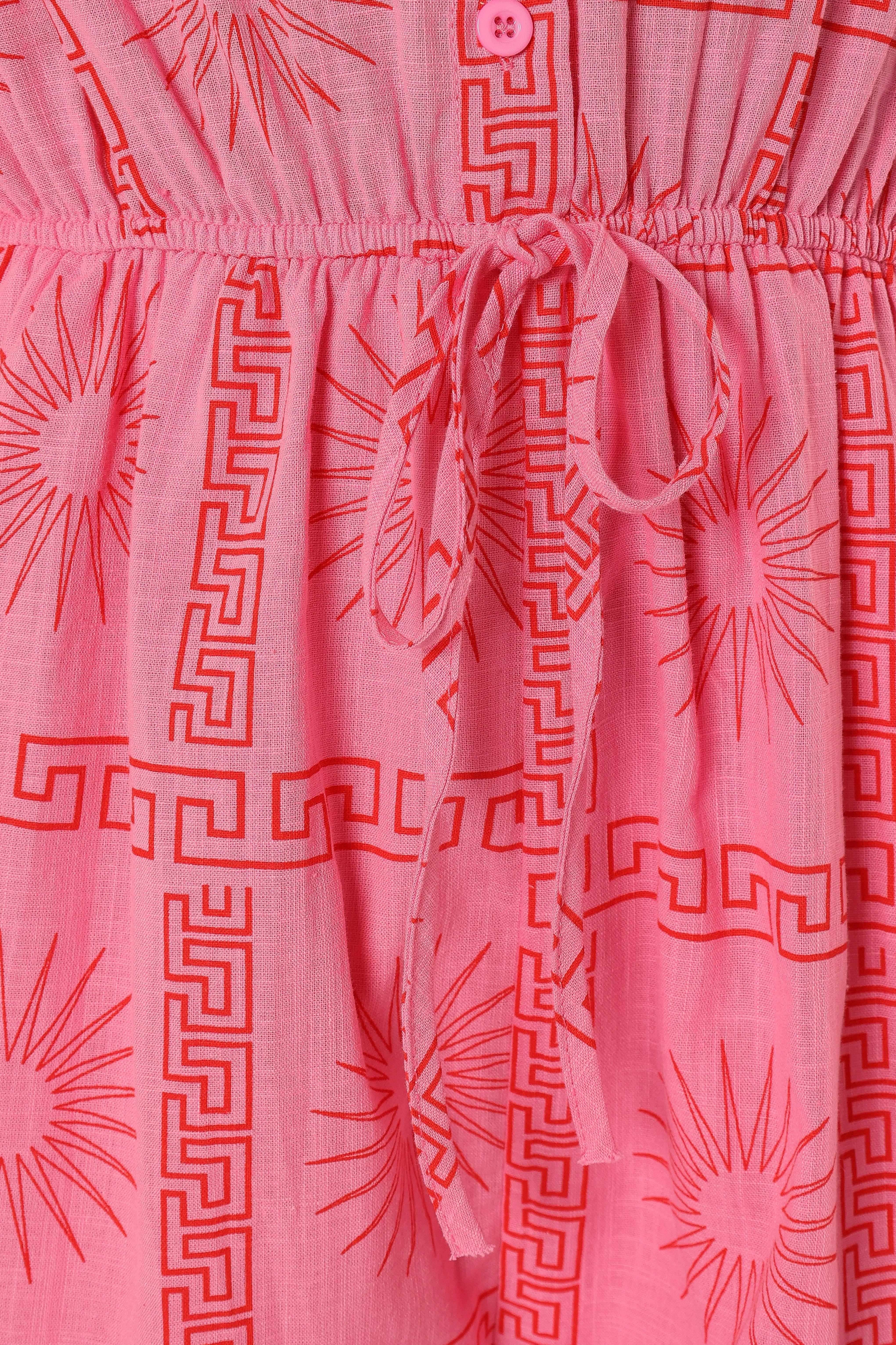 Ilios Romper Pink Print