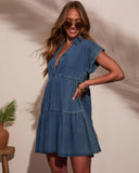 Dawson Tiered Chambray Mini Dress