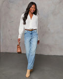 Girl Crush Lace Cuff Button Down Blouse