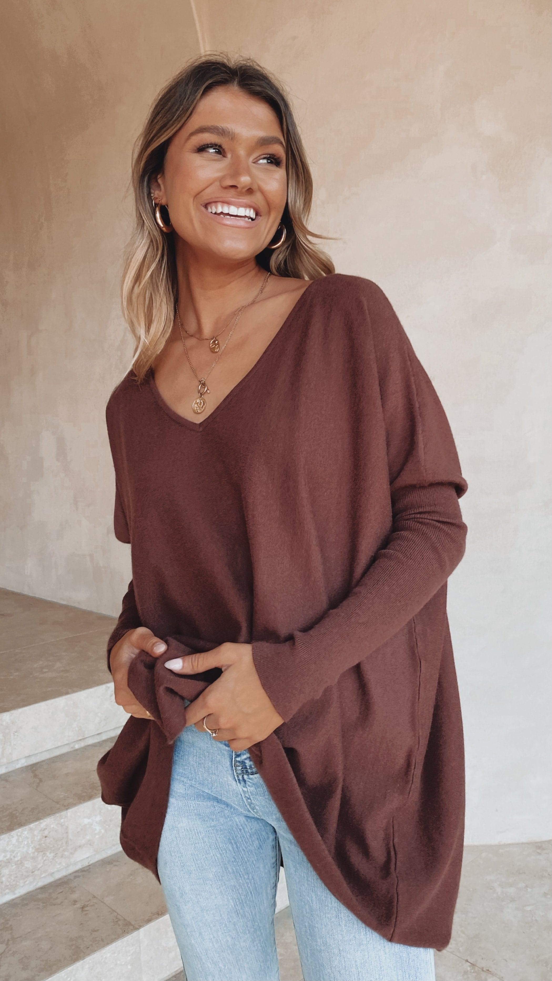Amalia Knit Top Chocolate
