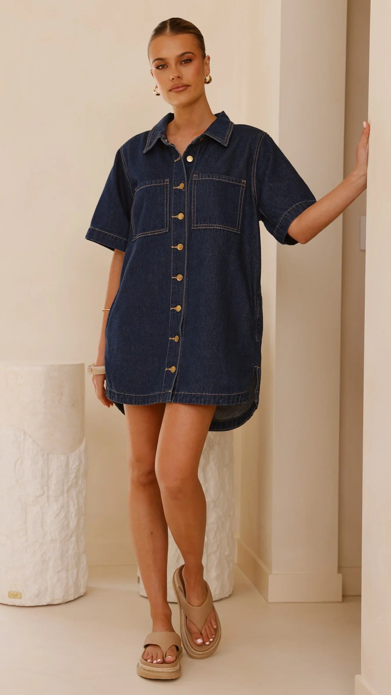 Rayna Denim Mini Dress Indigo