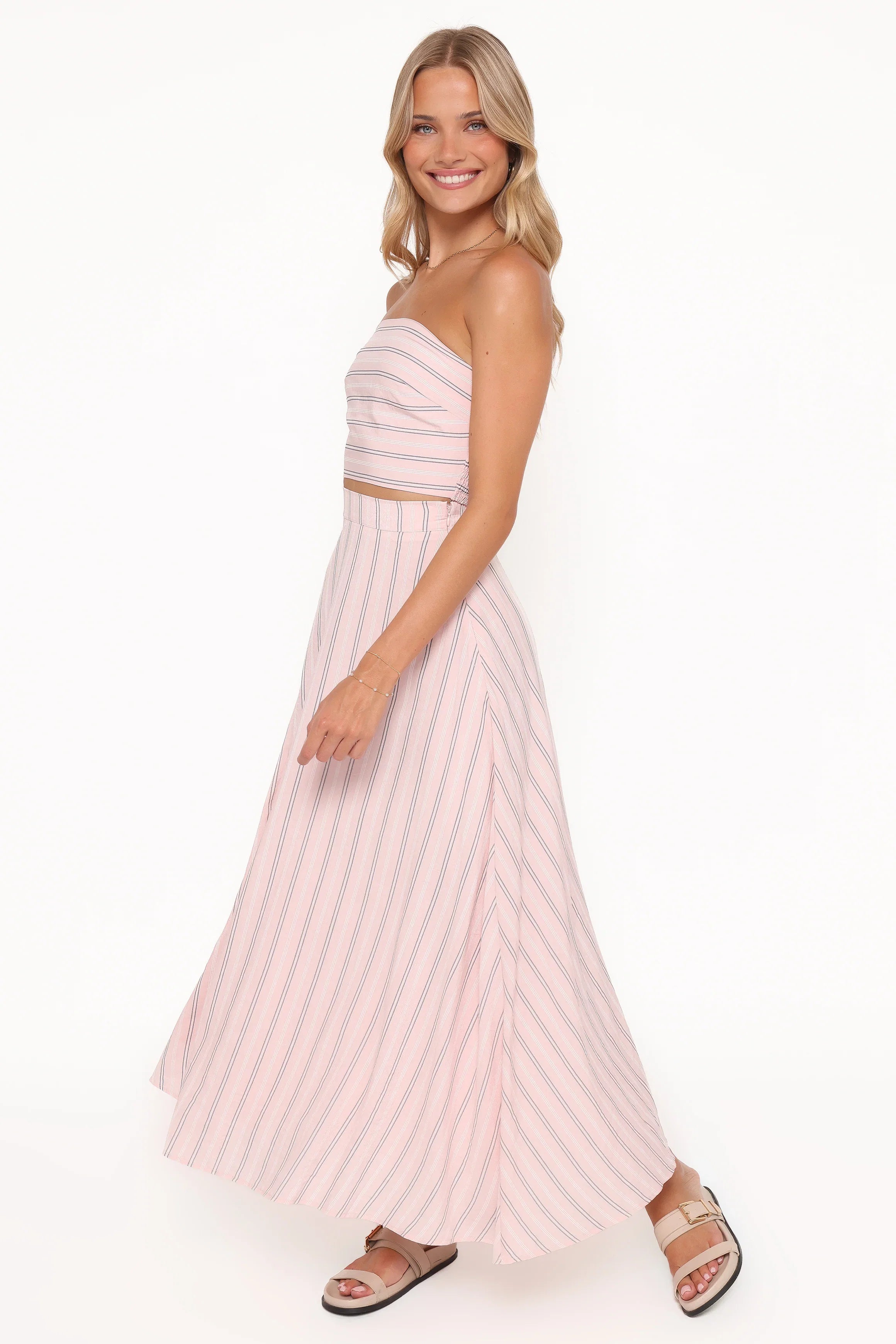 Serafina Two Piece Set Pink Blue Stripe