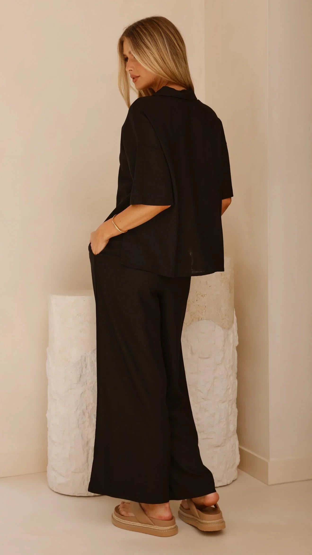 Lexi Linen Pants Black