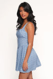 Shelton Mini Dress Floral Denim