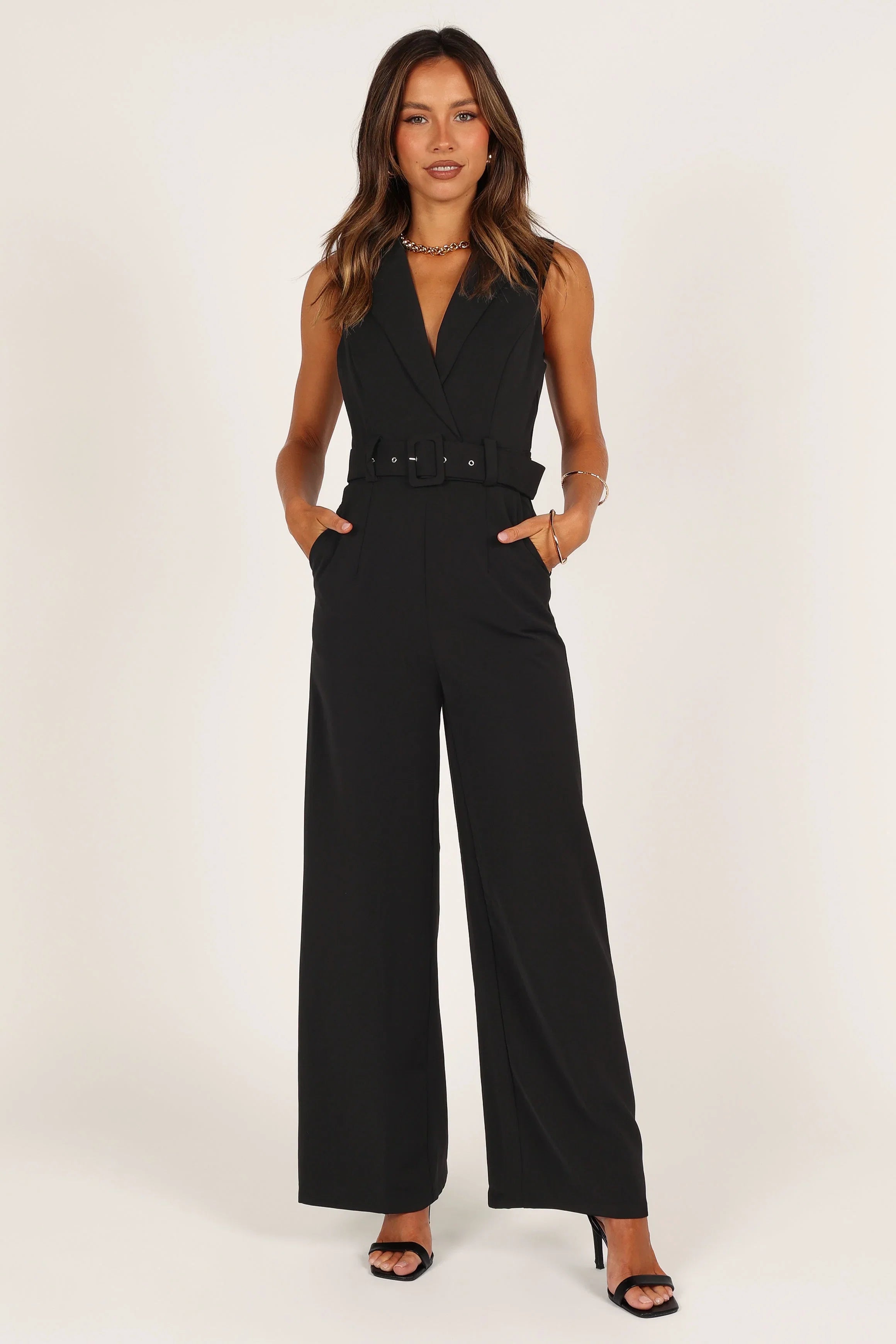 Sienna Belted Jumpsuit Black