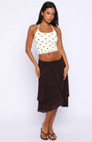 Just Keep Watching Midi Skirt Chocolate