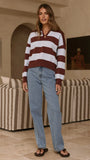Kodi Sweater Blue Brown Stripe
