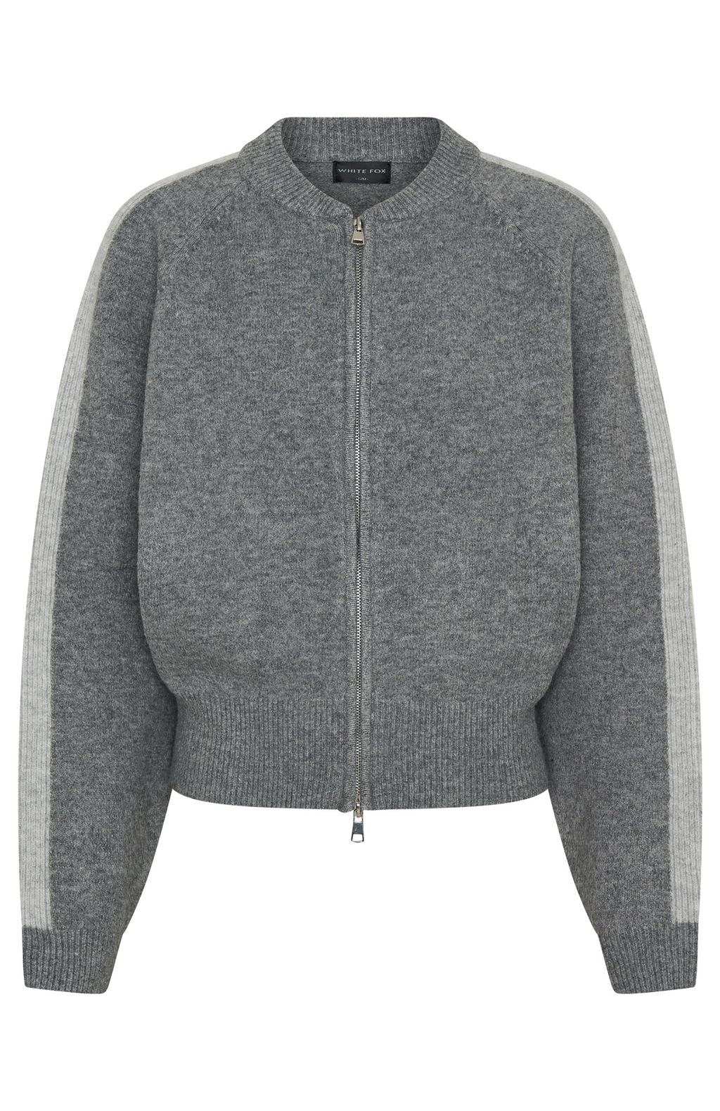 Stripe Me Down Knit Jacket Charcoal Grey