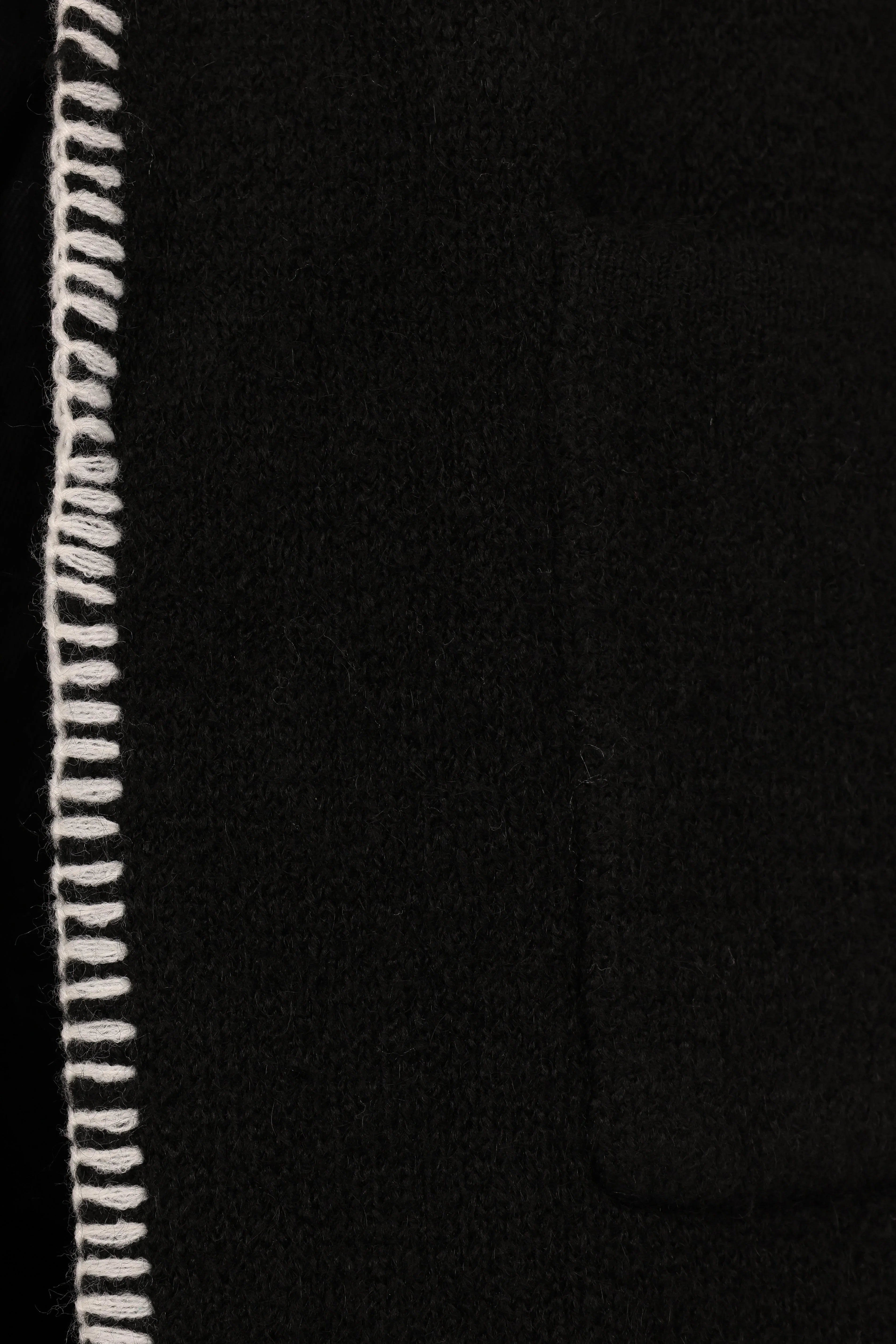 Oaklynn Contrast Stitch Coatigan Black