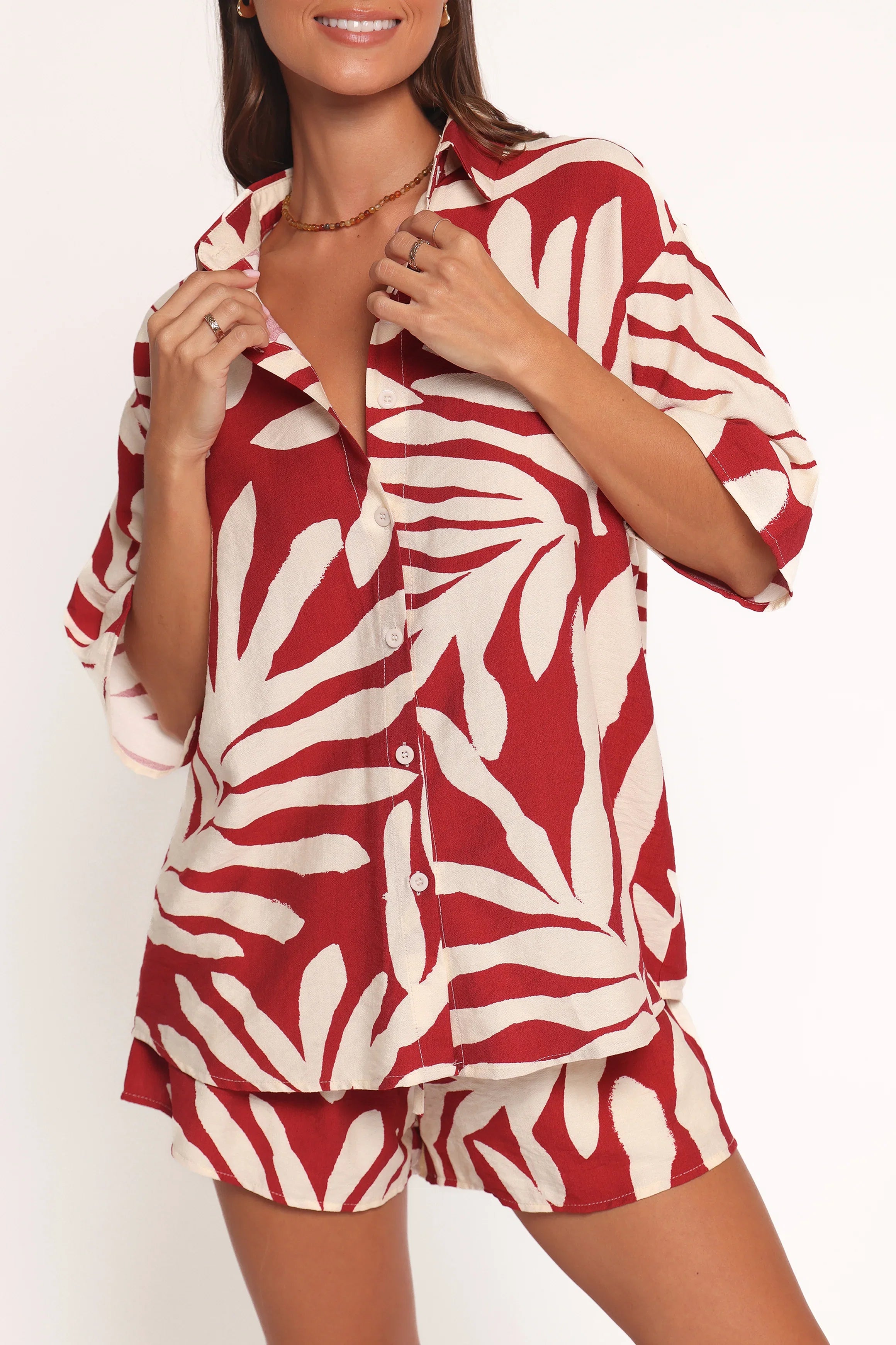 Lilo Short Set Red Palm Print