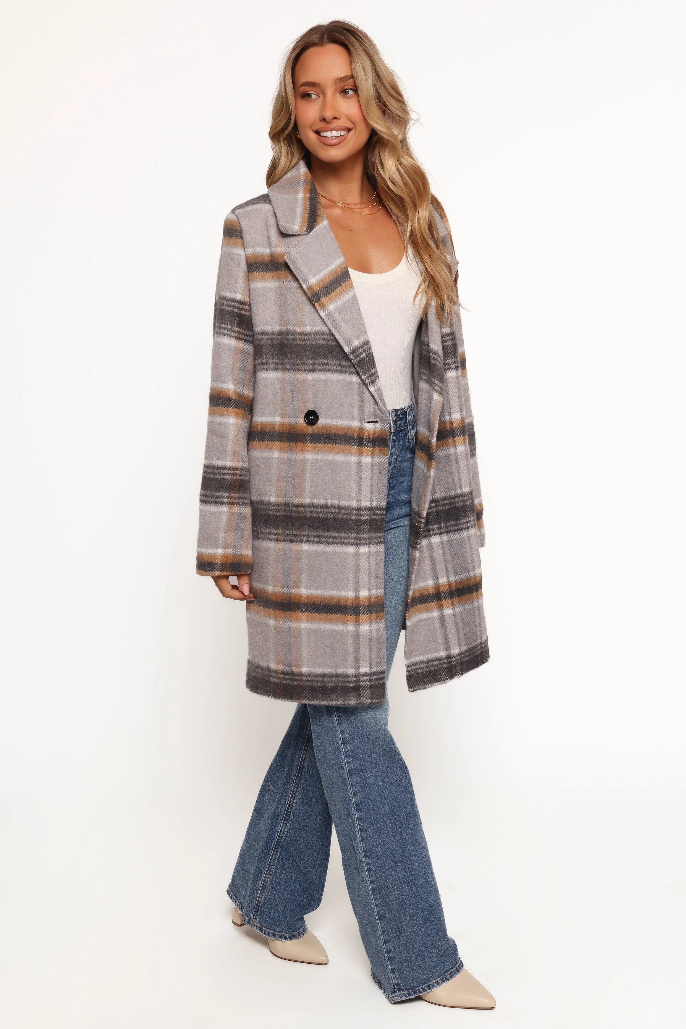 Zella Long Coat Grey Multi