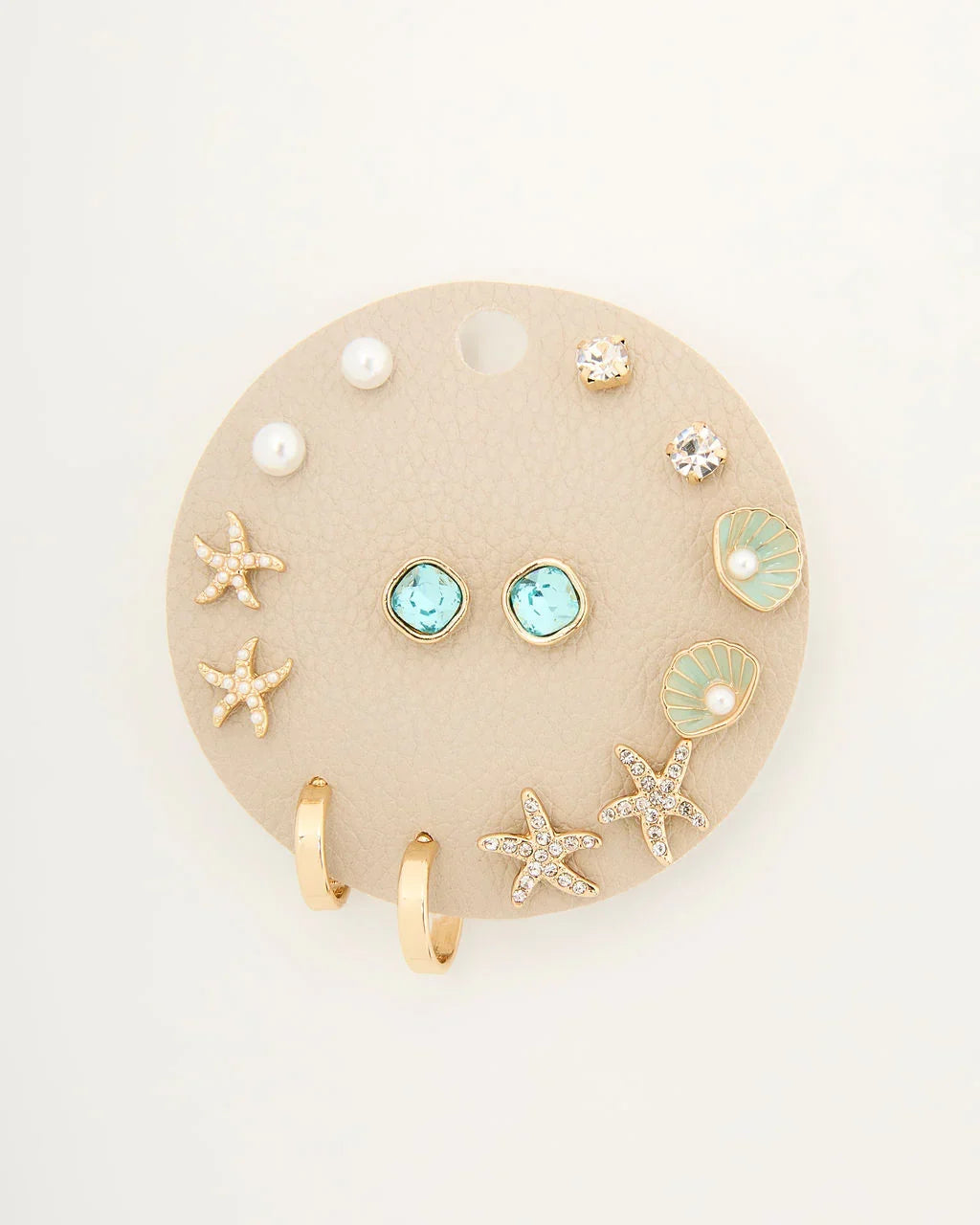 Tide Whisper Starfish And Shell Earring Stud Set