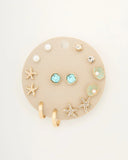 Tide Whisper Starfish And Shell Earring Stud Set