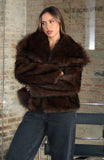Dirty Martini Faux Fur Jacket Chocolate