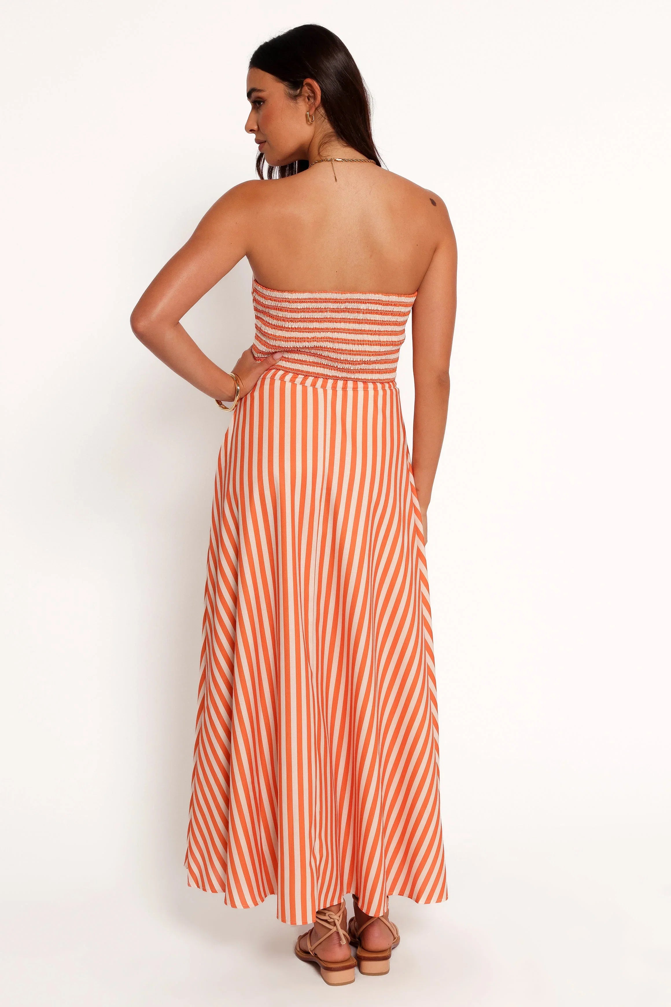 Serafina Two Piece Set Orange Beige Stripe