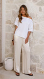 Aziel Off Shoulder Tee White