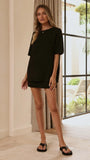 Casey Oversized Knit Tee Black