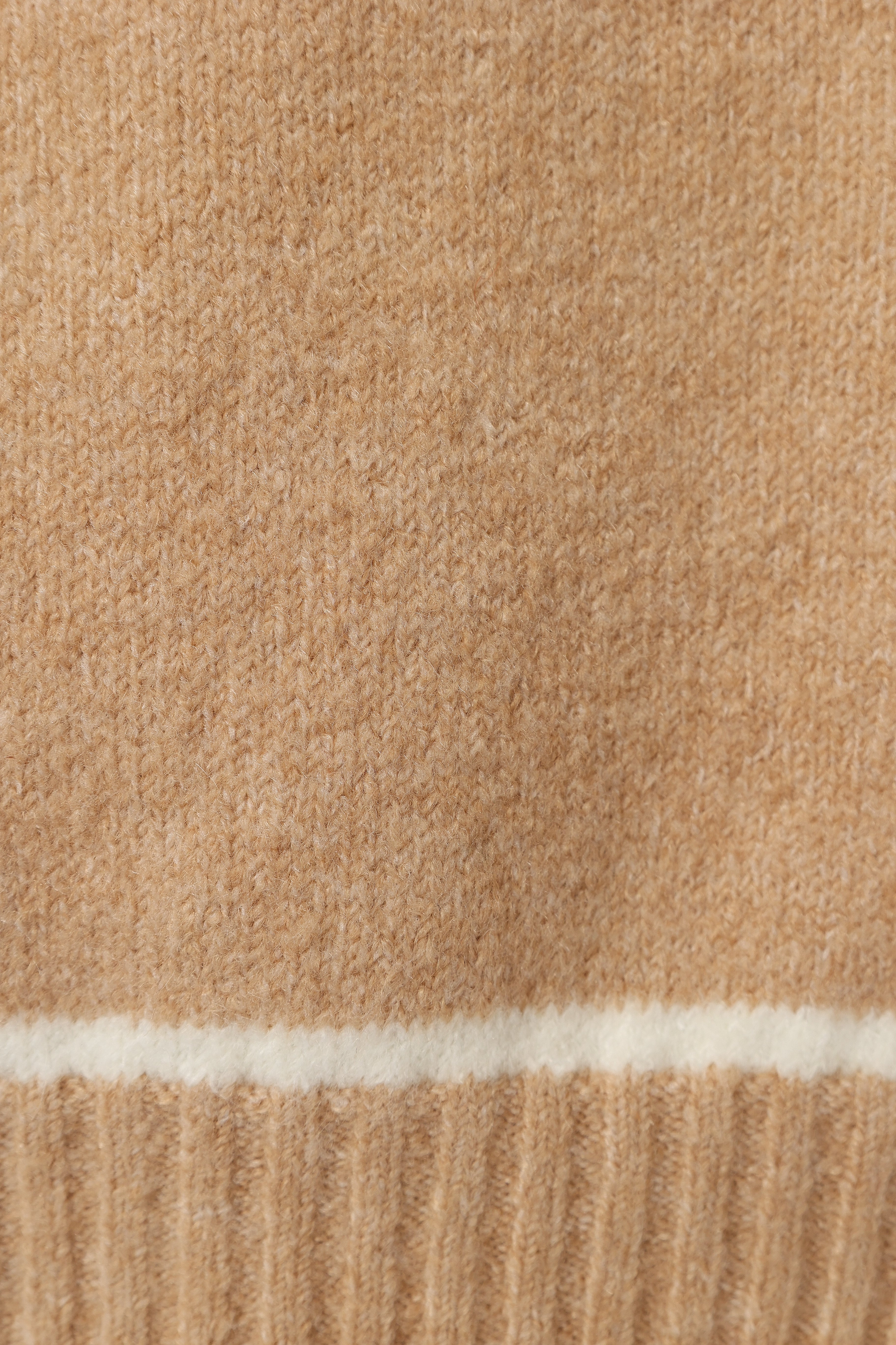 Rylee Contrast Hem Knit Sweater Camel