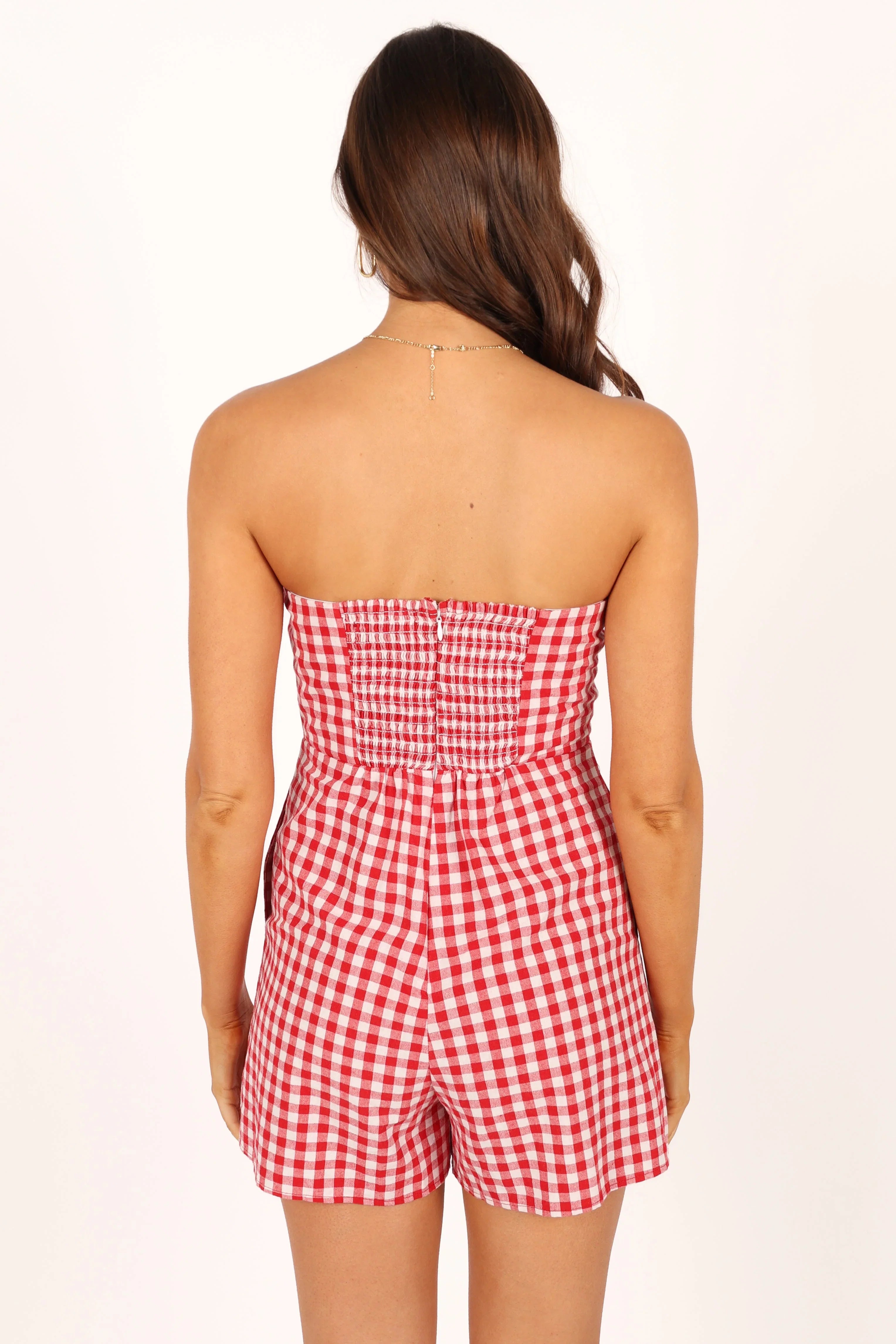 Bambi Bow Romper Red White