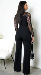 Virella Lace Long Sleeve Jumpsuit Black