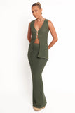 Asplie Knit Maxi Skirt Olive