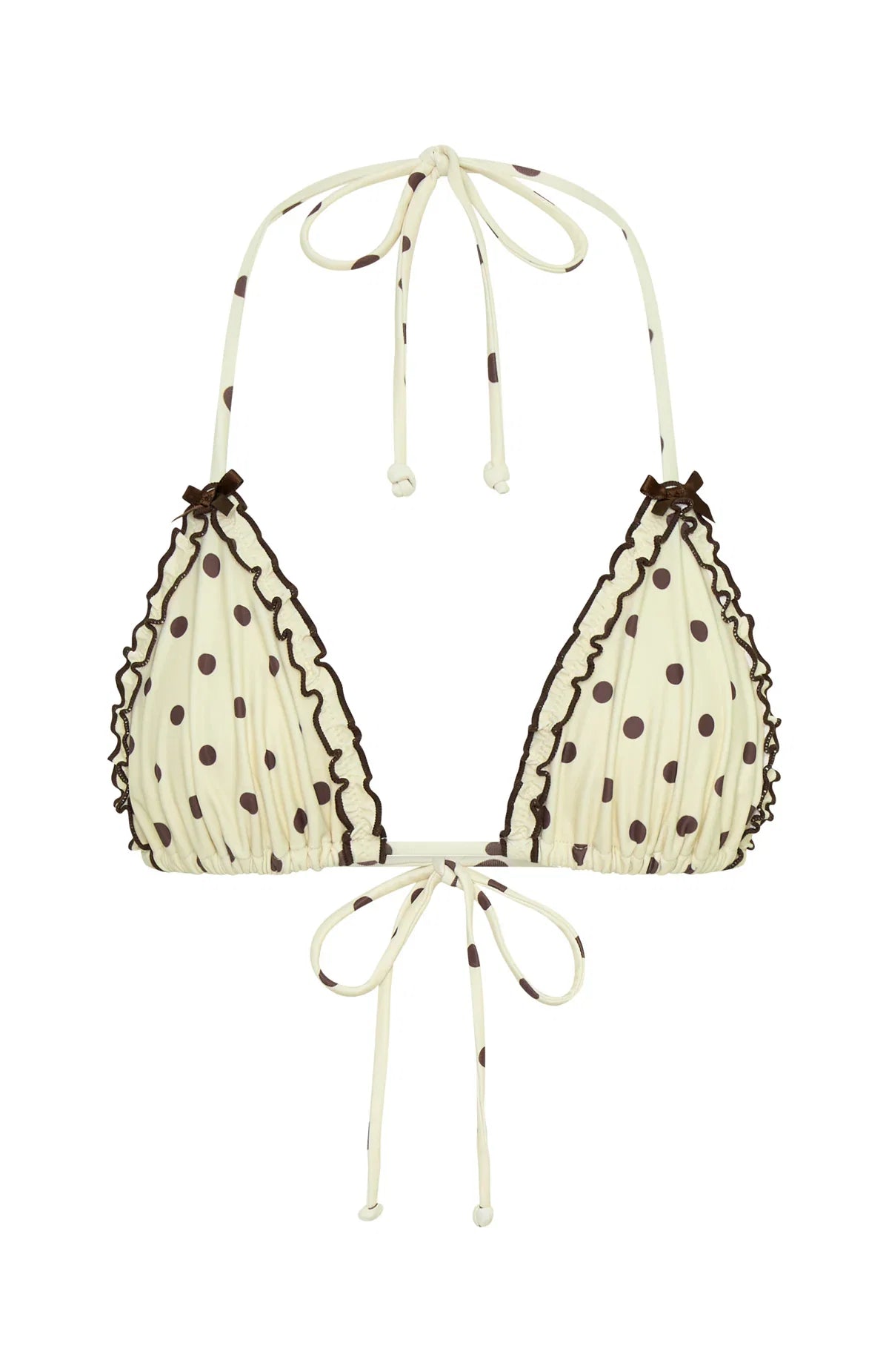 Daphne Bikini Top Cream Choc Polka Dot